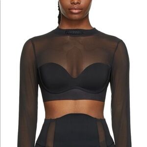 IVY PARK Black Sheer Mesh Crop Top